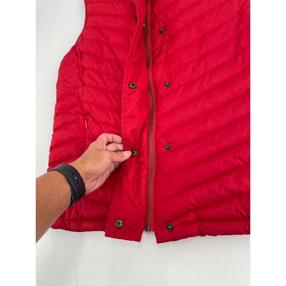 Talbots Womens Small Quilted Down FIll Puffer Vest Lightweight Red Zip Snap - Picture 3 of 7